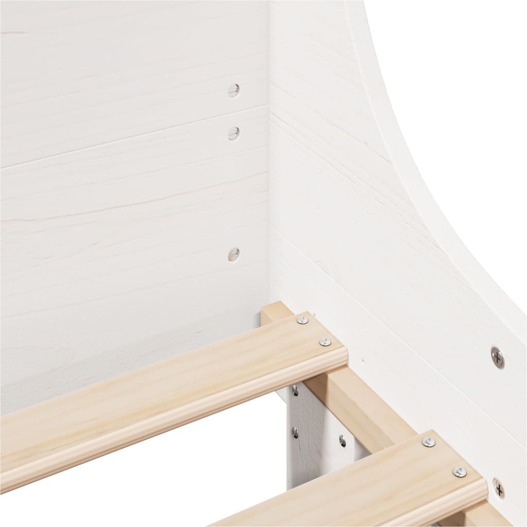 sengeramme uden madras 120x200 cm massivt fyrretræ hvid