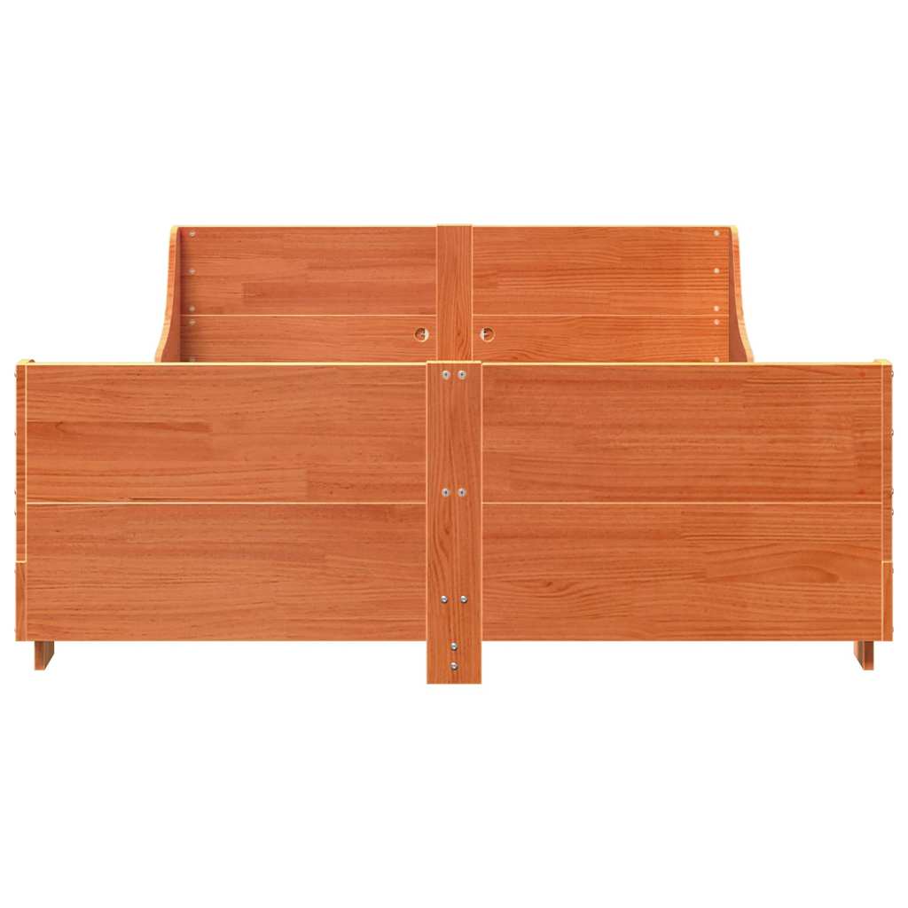 sengeramme uden madras 120x200 cm massivt fyrretræ gyldenbrun