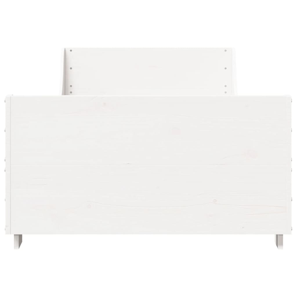 sengeramme uden madras 100x200 cm massivt fyrretræ hvid
