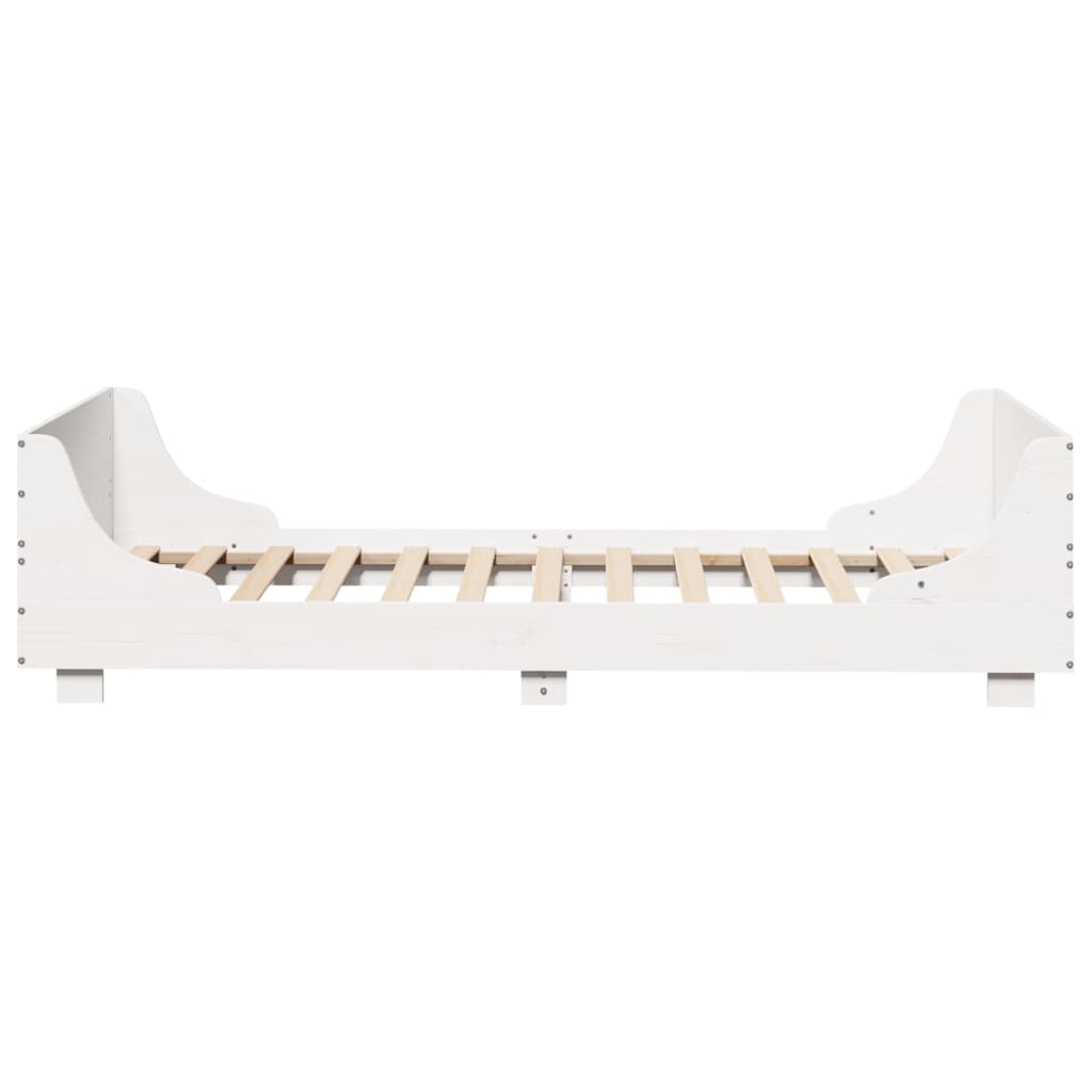 sengeramme uden madras 100x200 cm massivt fyrretræ hvid