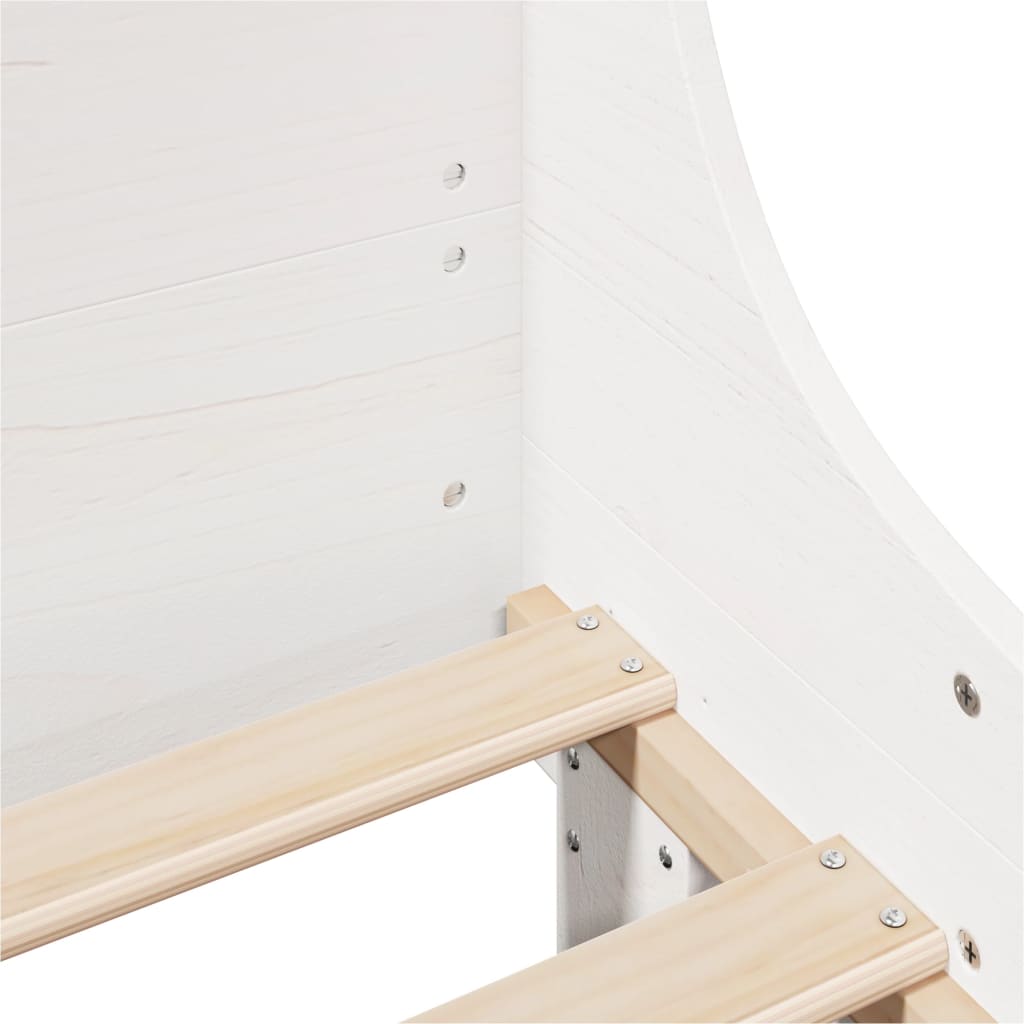 sengeramme uden madras 100x200 cm massivt fyrretræ hvid