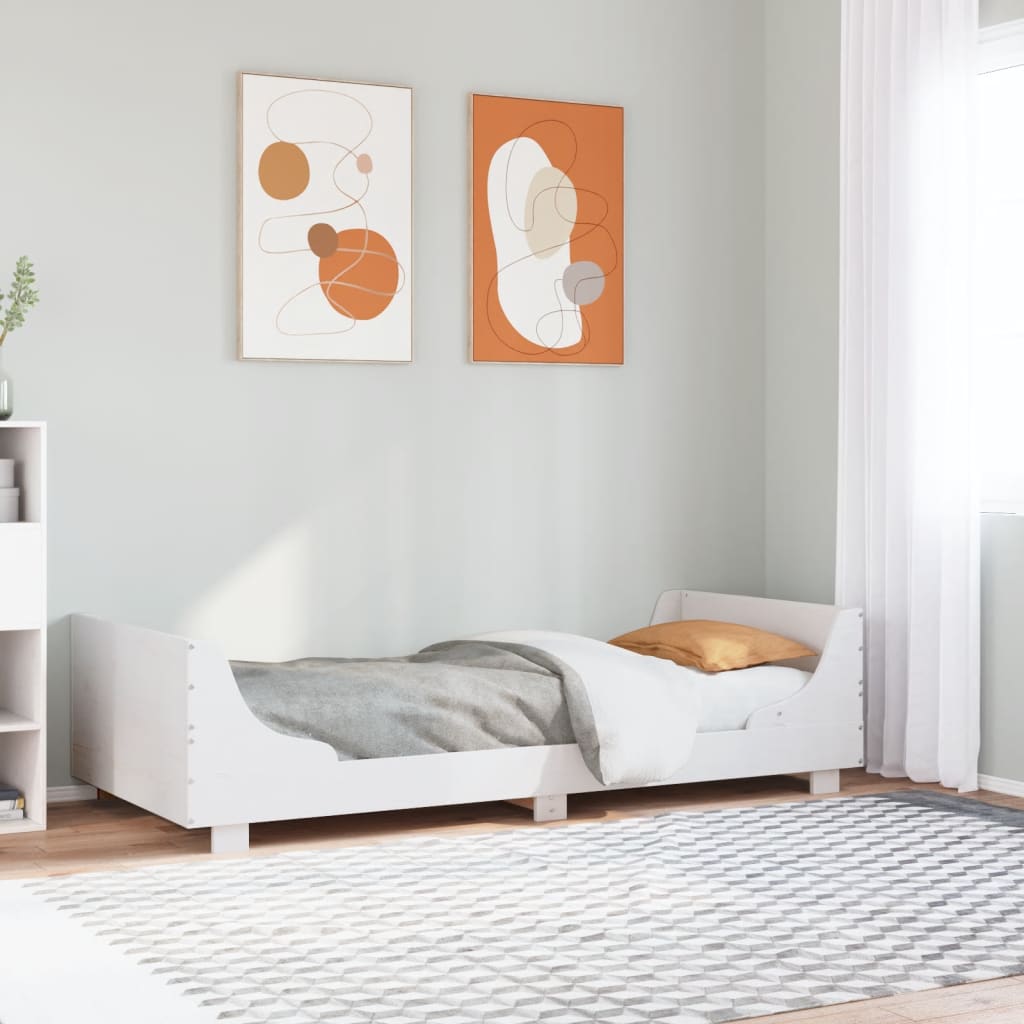 sengeramme uden madras 100x200 cm massivt fyrretræ hvid