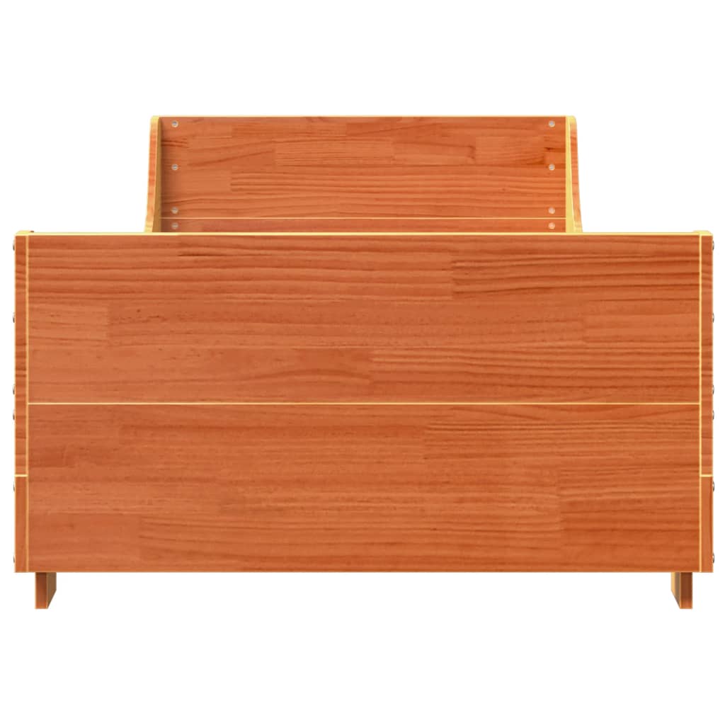 sengeramme uden madras 100x200 cm massivt fyrretræ gyldenbrun