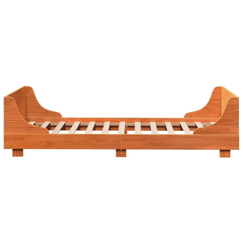 sengeramme uden madras 100x200 cm massivt fyrretræ gyldenbrun