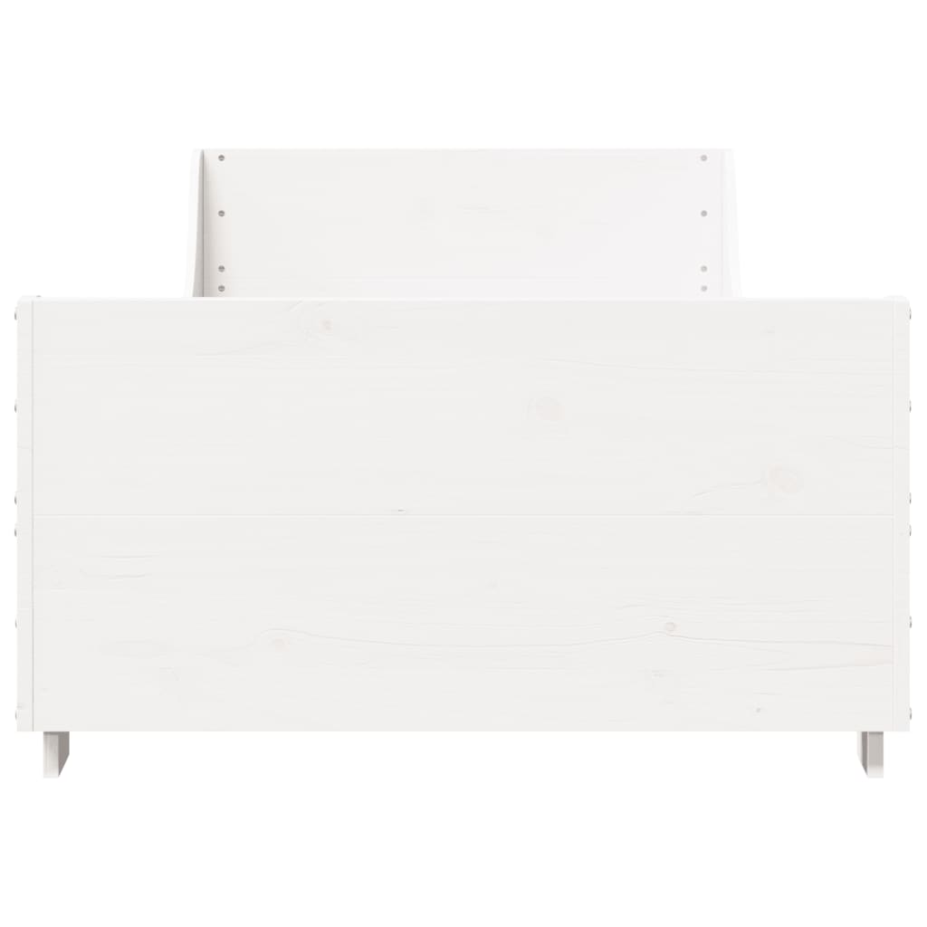 sengeramme uden madras 90x200 cm massivt fyrretræ hvid