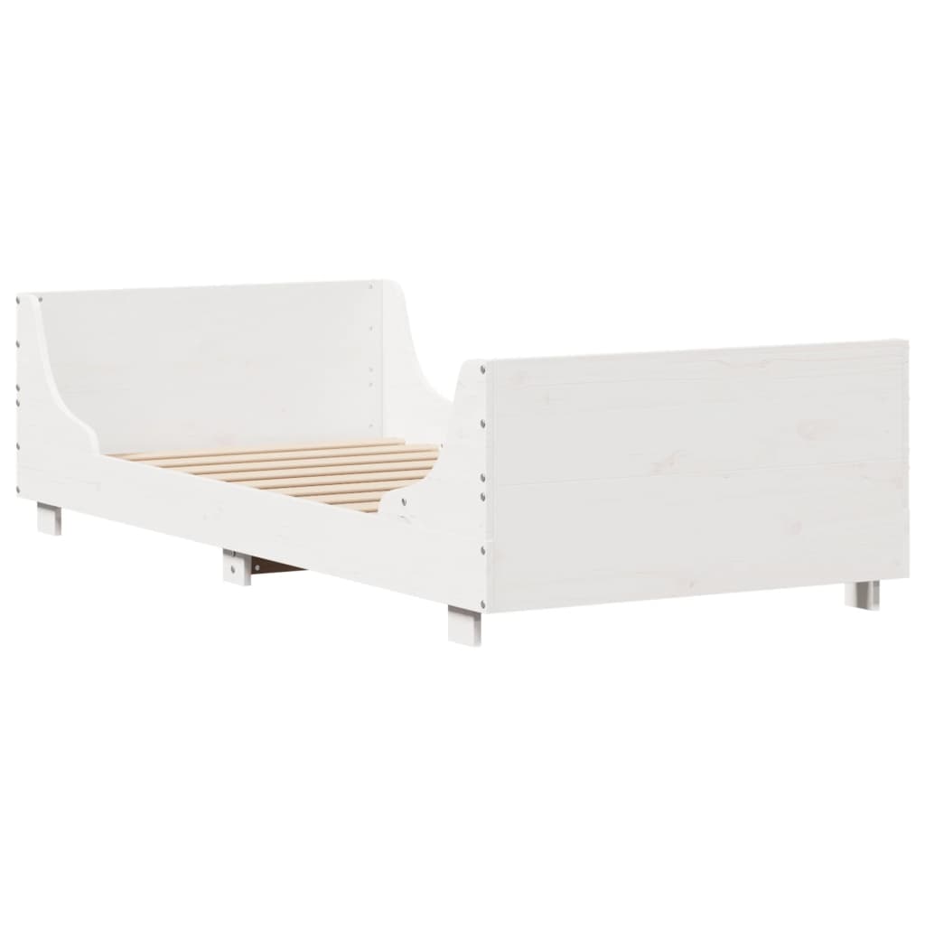 sengeramme uden madras 90x200 cm massivt fyrretræ hvid