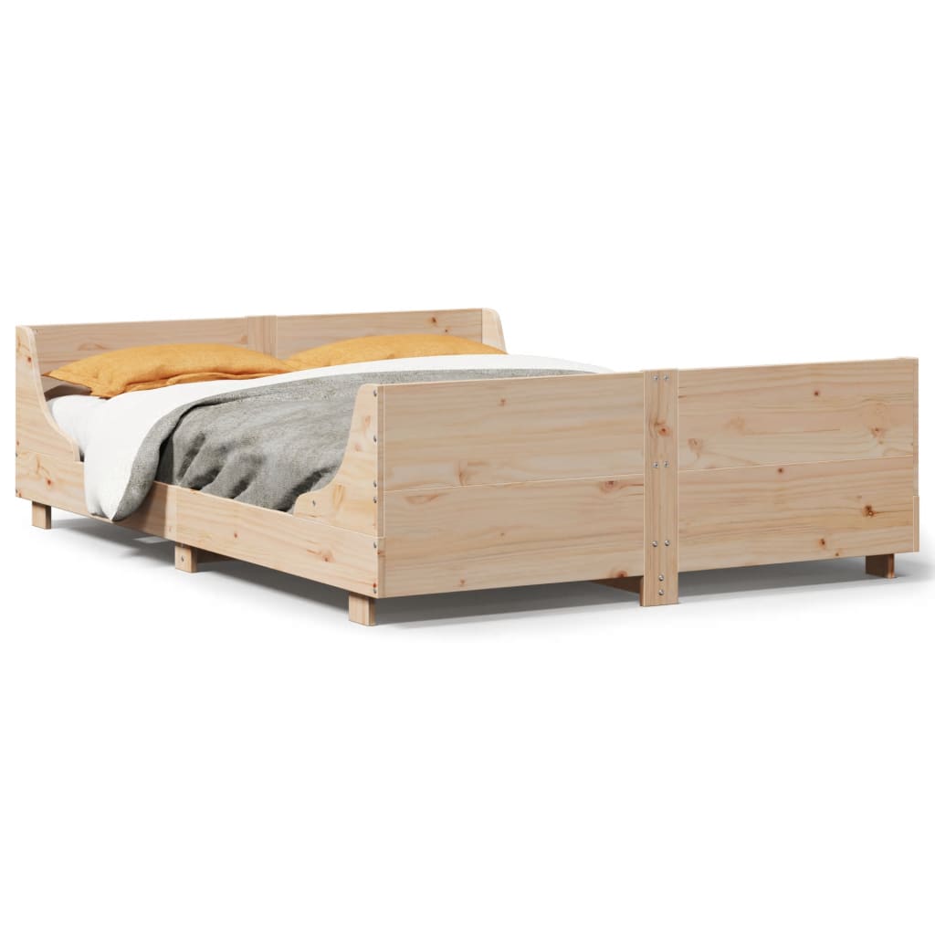 sengeramme uden madras 120x190 cm massivt fyrretræ