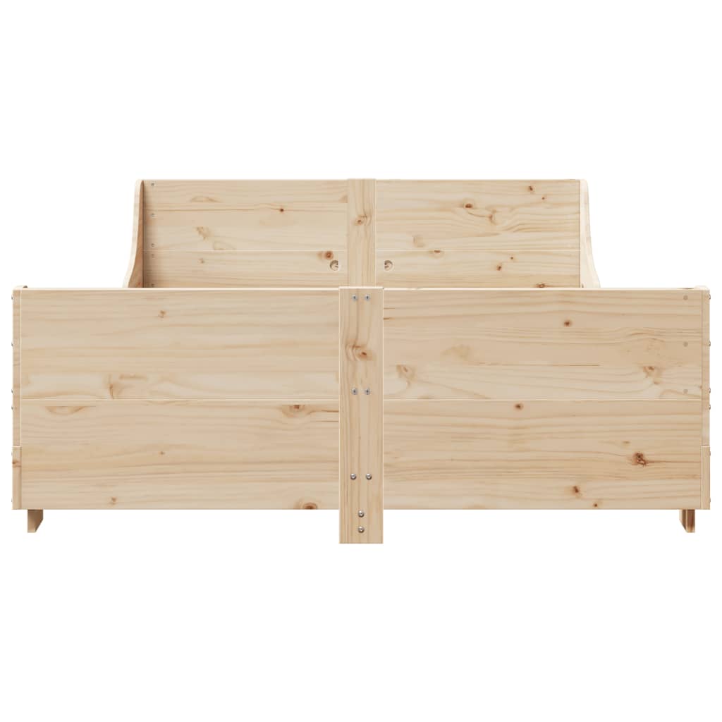sengeramme uden madras 120x190 cm massivt fyrretræ