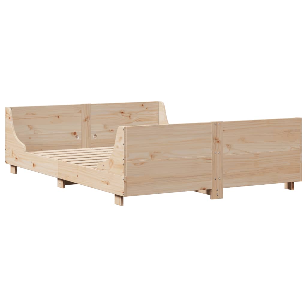 sengeramme uden madras 120x190 cm massivt fyrretræ