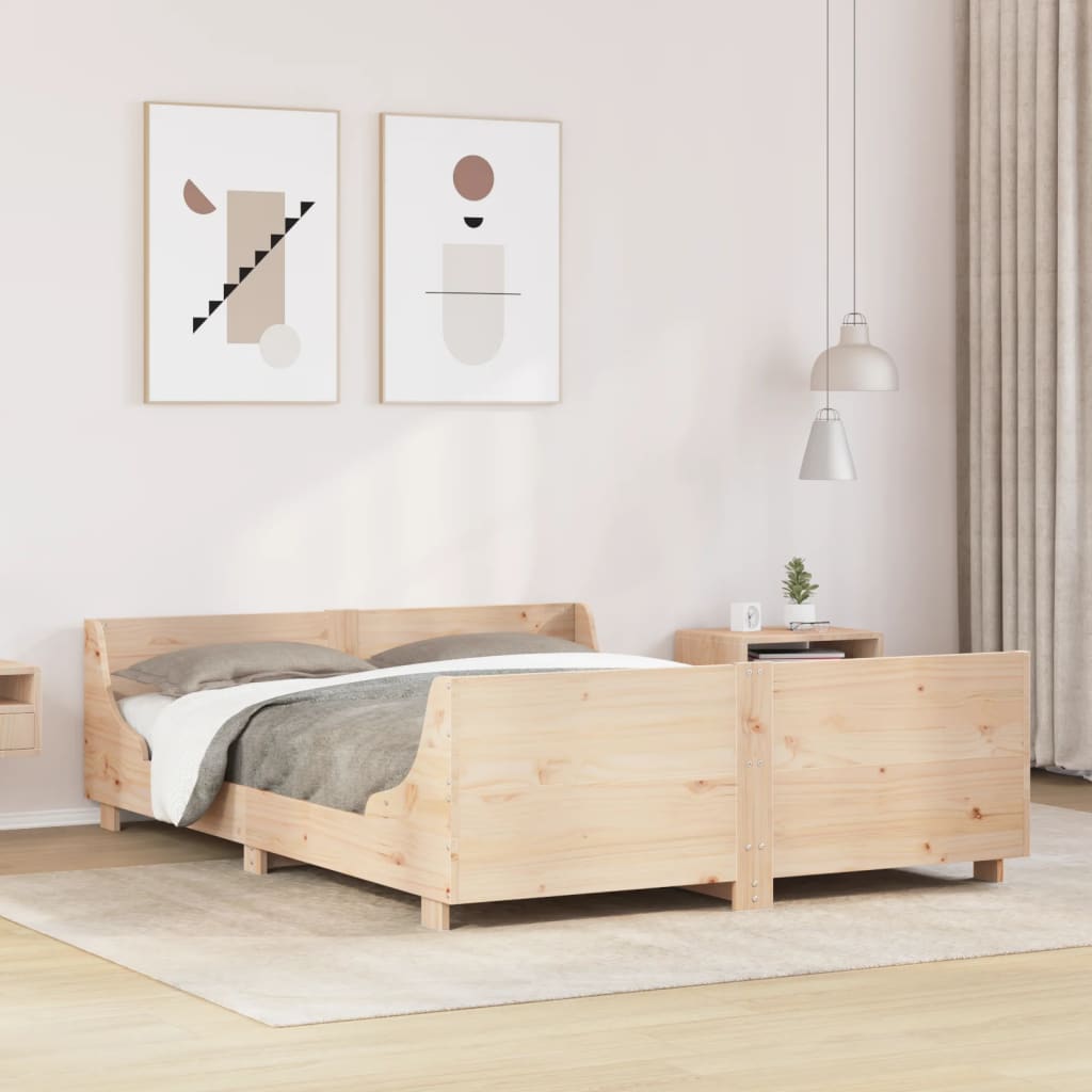 sengeramme uden madras 120x190 cm massivt fyrretræ