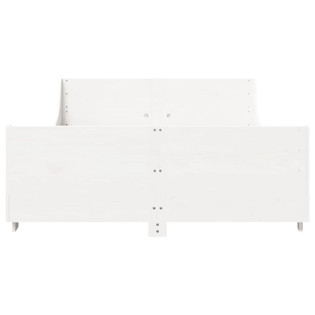 sengeramme uden madras 120x190 cm massivt fyrretræ hvid