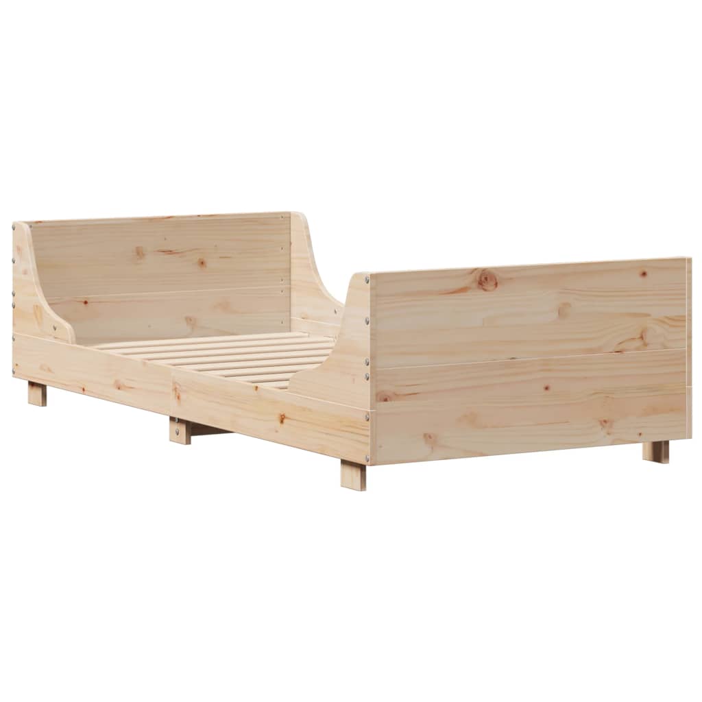 sengeramme uden madras 75x190 cm massivt fyrretræ
