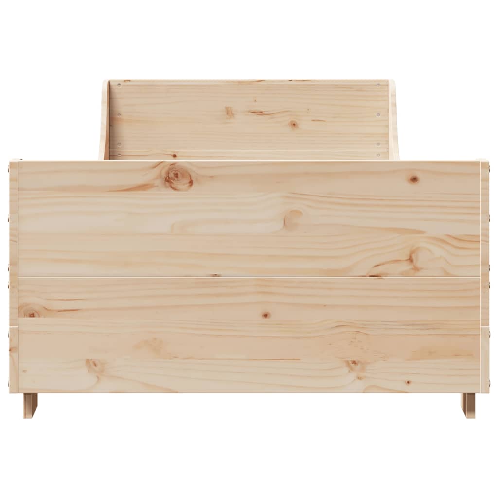 sengeramme uden madras 75x190 cm massivt fyrretræ