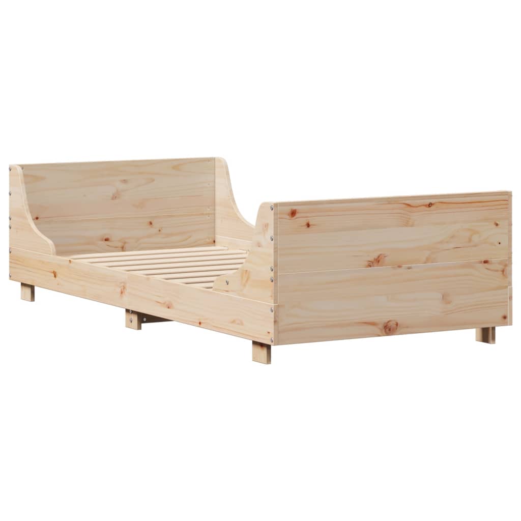 sengeramme uden madras 75x190 cm massivt fyrretræ