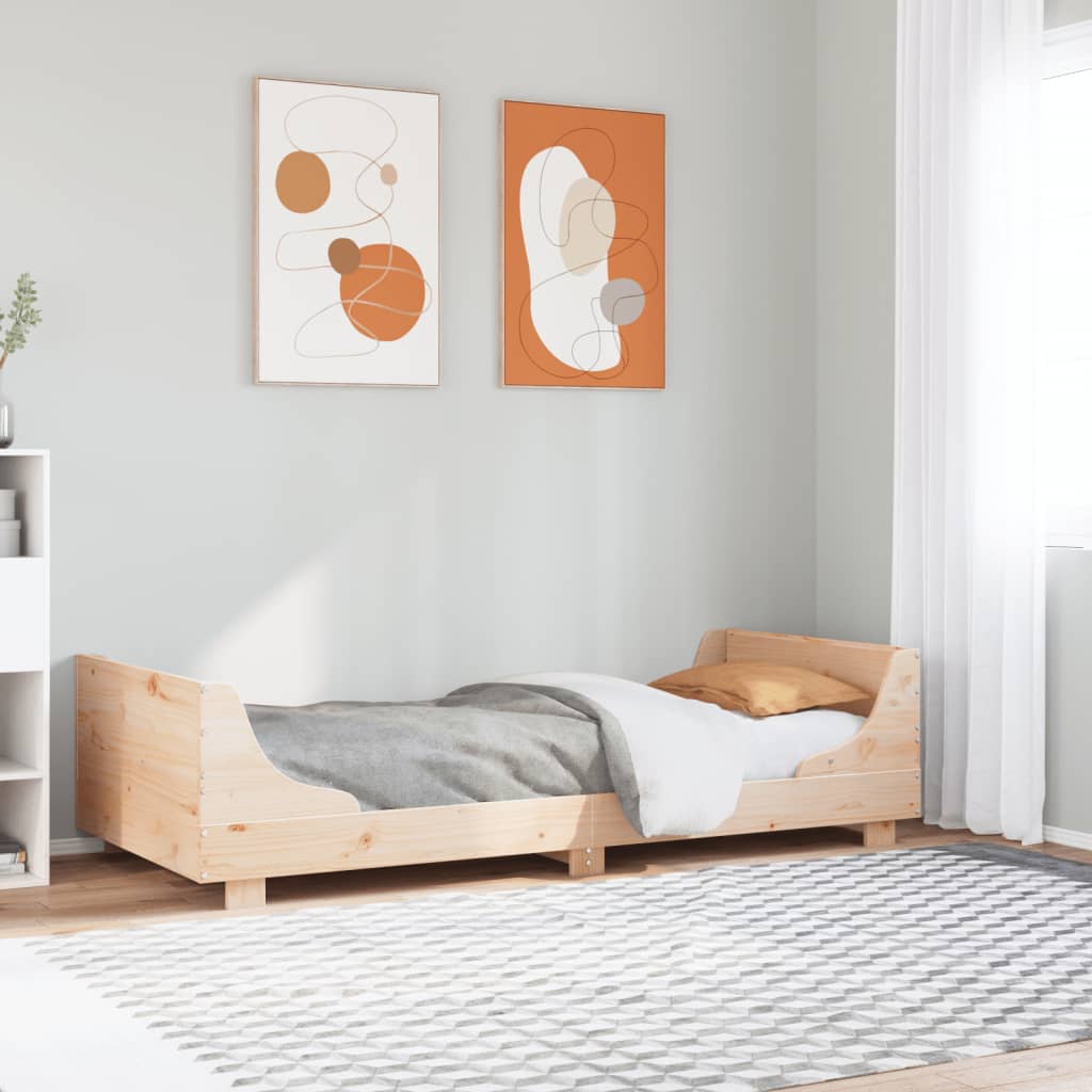 sengeramme uden madras 75x190 cm massivt fyrretræ
