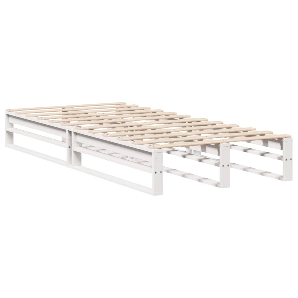 sengeramme uden madras 100x200 cm massivt fyrretræ hvid