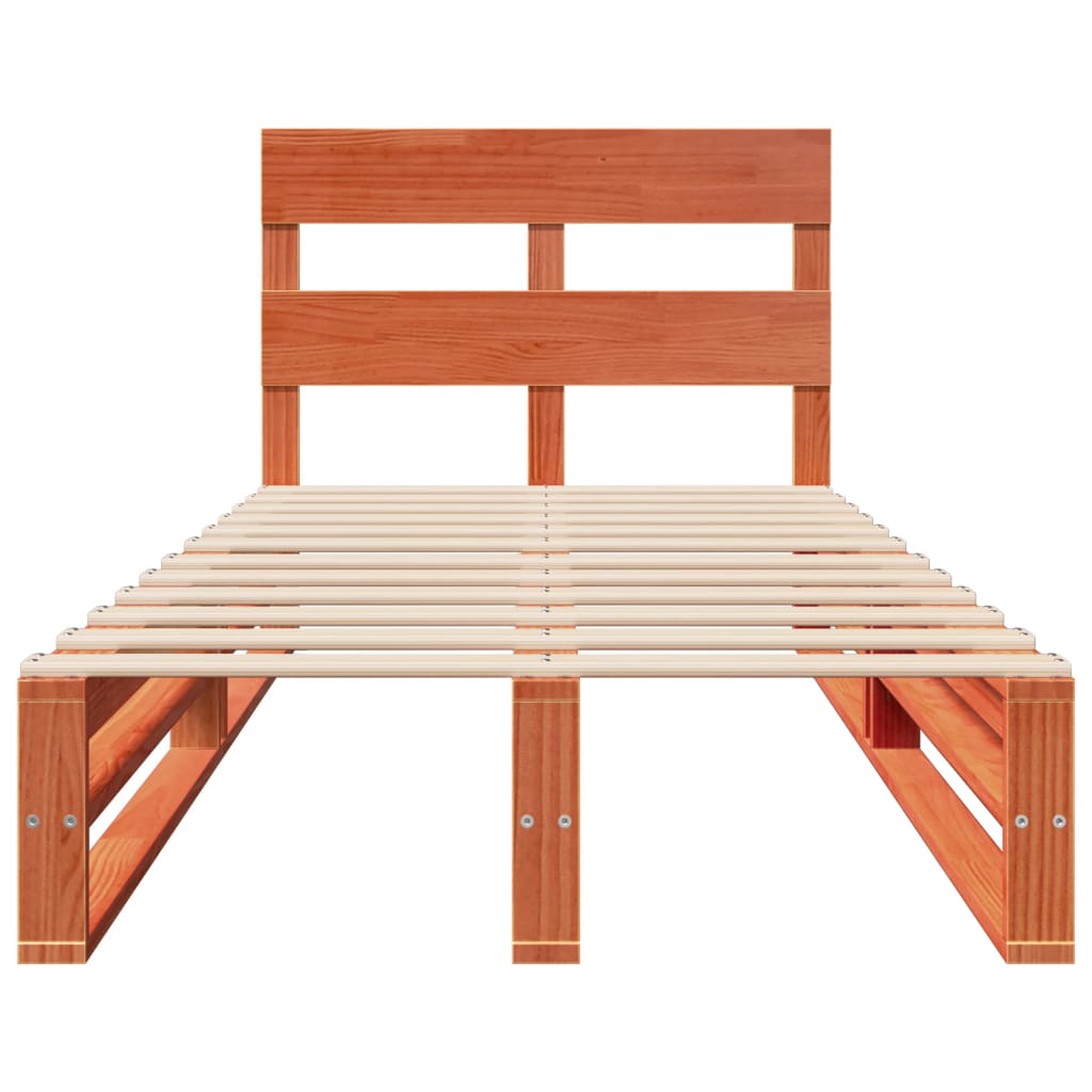 sengeramme uden madras 100x200 cm massivt fyrretræ gyldenbrun