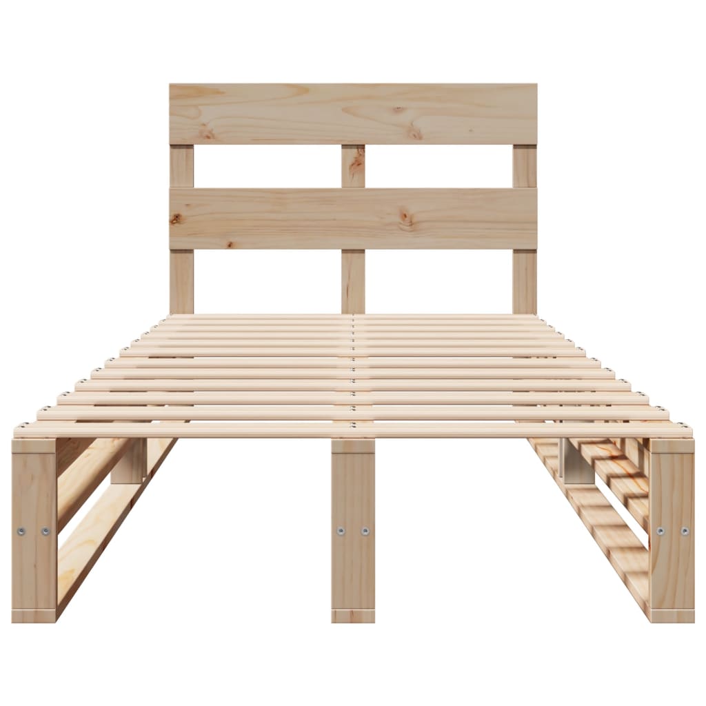 sengeramme uden madras 75x190 cm massivt fyrretræ