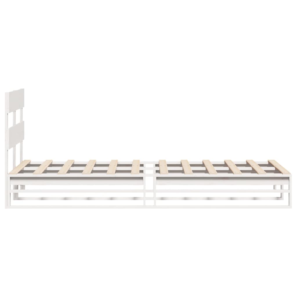 sengeramme uden madras 75x190 cm massivt fyrretræ hvid