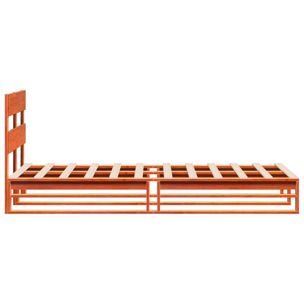 sengeramme uden madras 75x190 cm massivt fyrretræ gyldenbrun