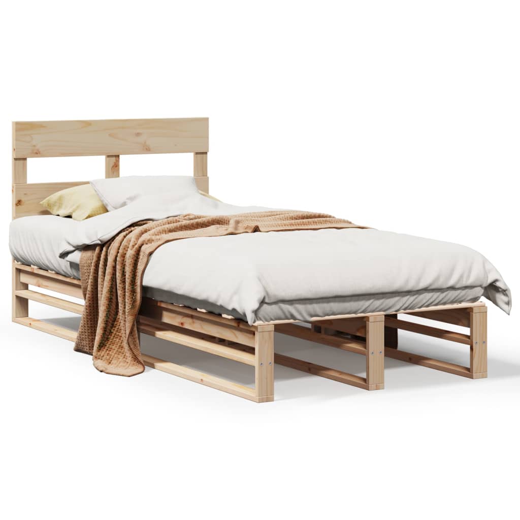 sengeramme uden madras 90x190 cm massivt fyrretræ