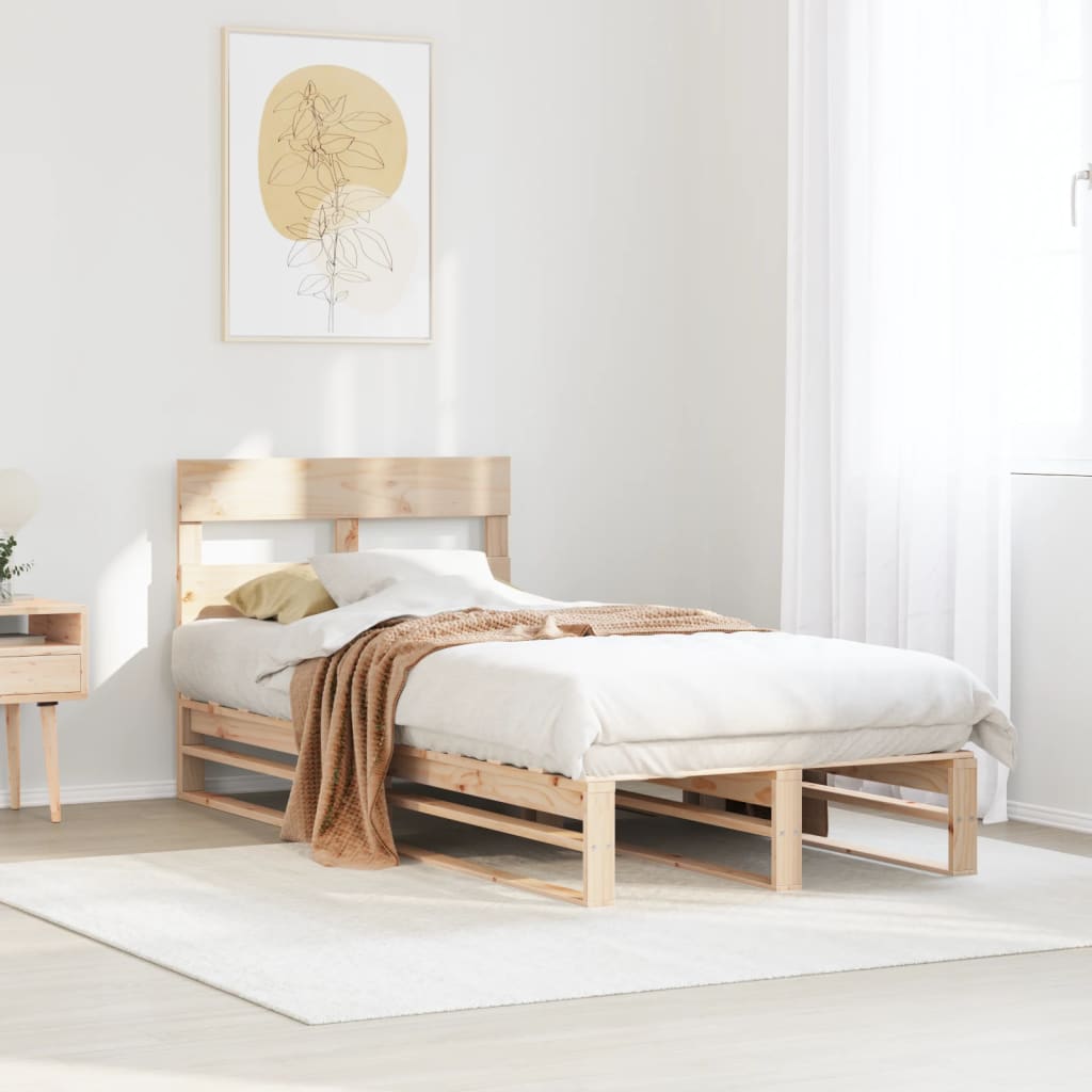 sengeramme uden madras 90x190 cm massivt fyrretræ
