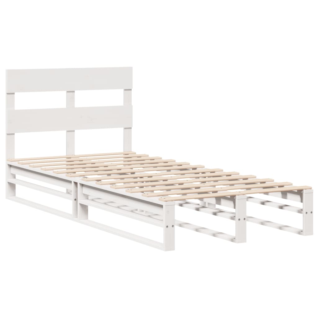 sengeramme uden madras 90x190 cm massivt fyrretræ hvid