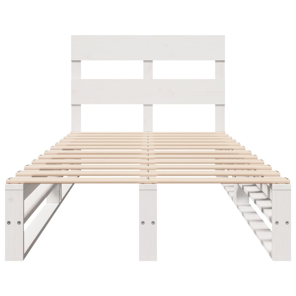 sengeramme uden madras 90x190 cm massivt fyrretræ hvid