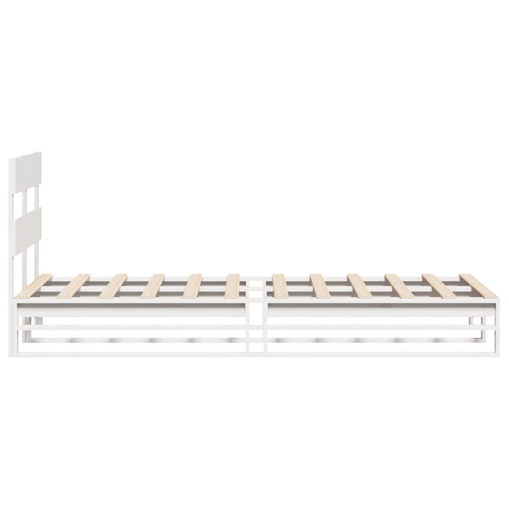 sengeramme uden madras 90x190 cm massivt fyrretræ hvid