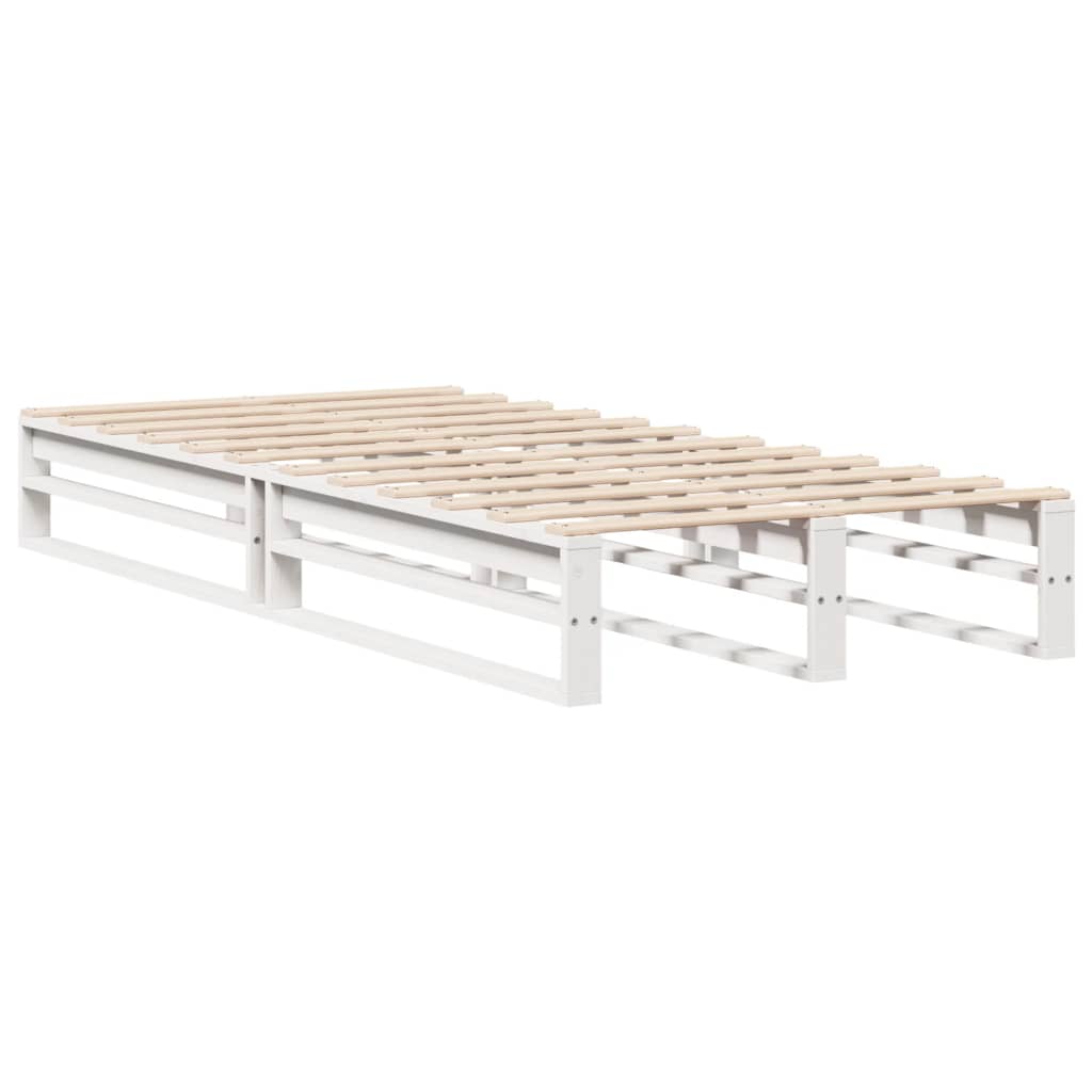 sengeramme uden madras 100x200 cm massivt fyrretræ hvid