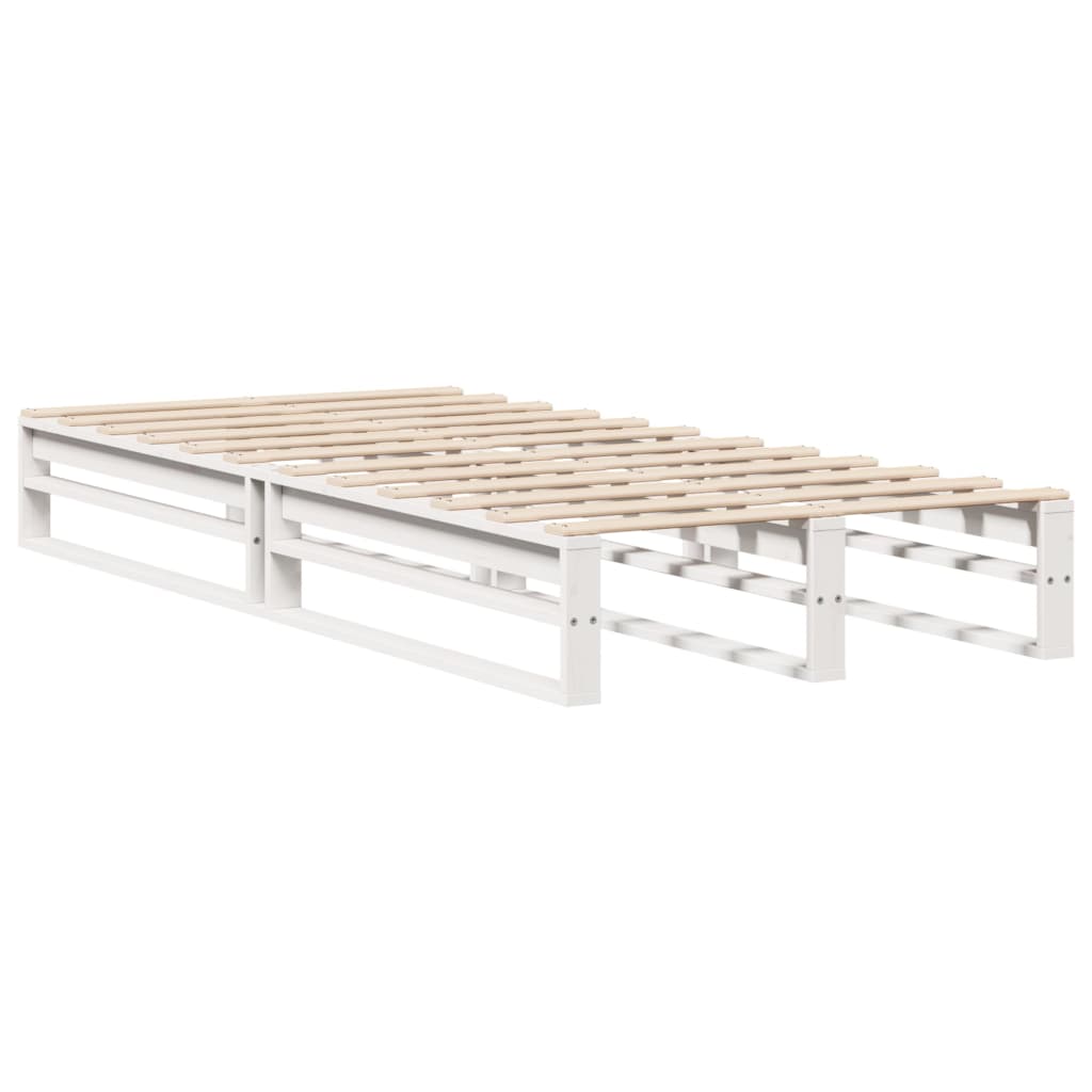 sengeramme uden madras 100x200 cm massivt fyrretræ hvid