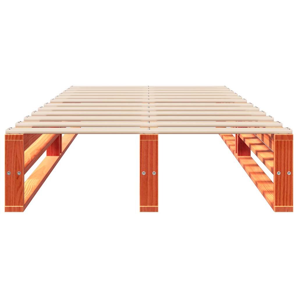 sengeramme uden madras 100x200 cm massivt fyrretræ gyldenbrun