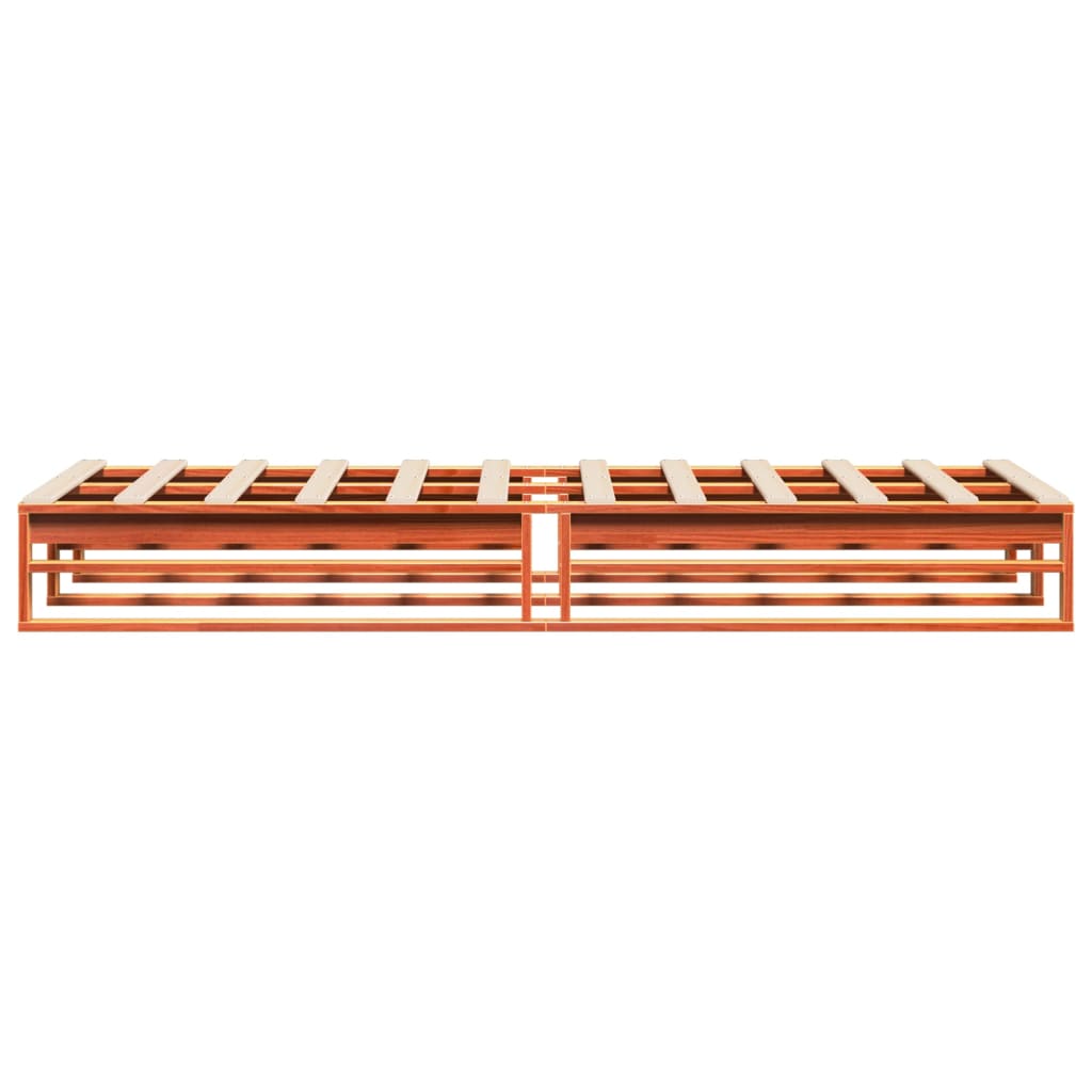 sengeramme uden madras 100x200 cm massivt fyrretræ gyldenbrun