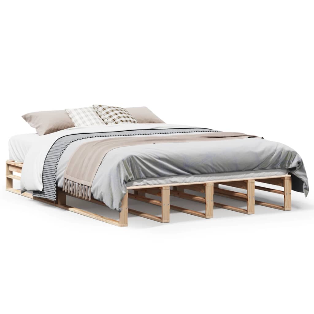 sengeramme uden madras 120x200 cm massivt fyrretræ