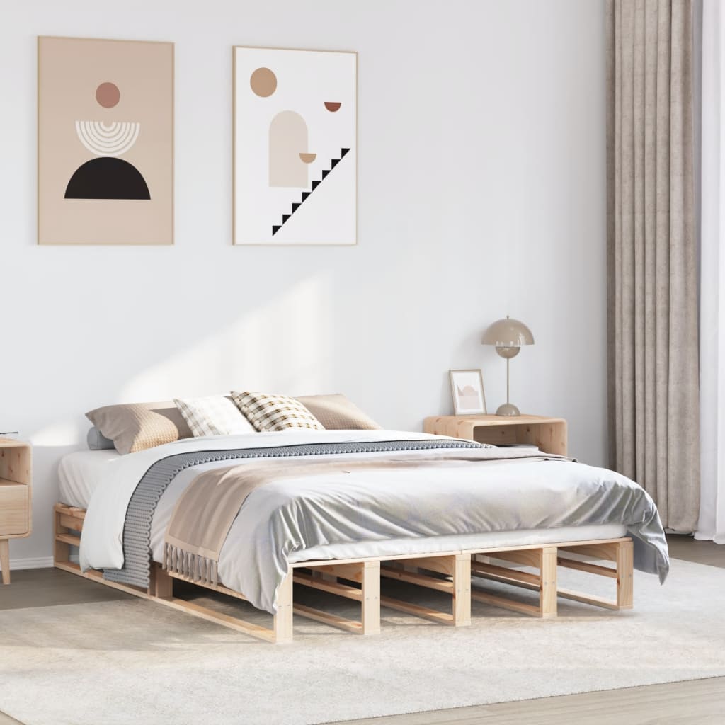 sengeramme uden madras 140x200 cm massivt fyrretræ