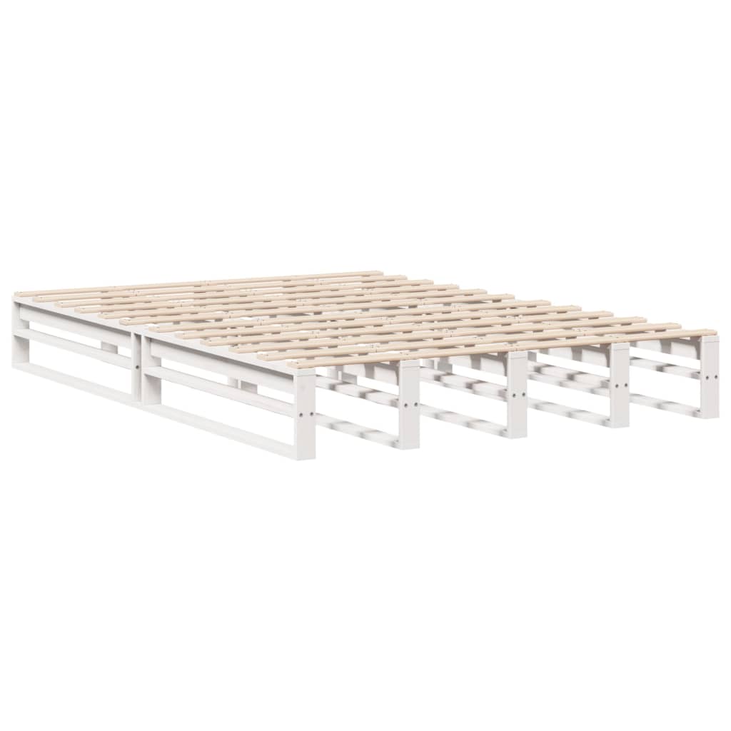 sengeramme uden madras 140x200 cm massivt fyrretræ hvid