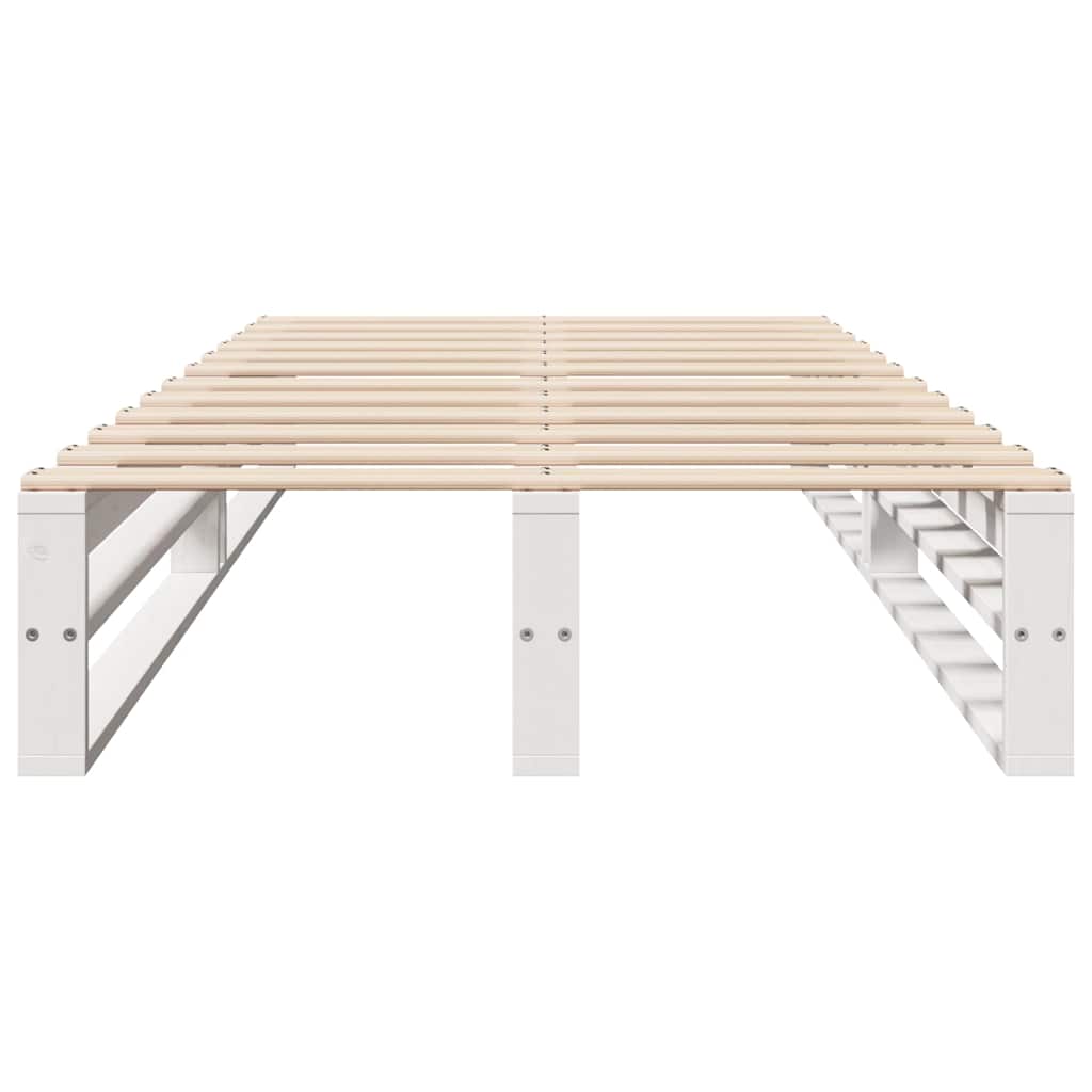 sengeramme uden madras 75x190 cm massivt fyrretræ hvid