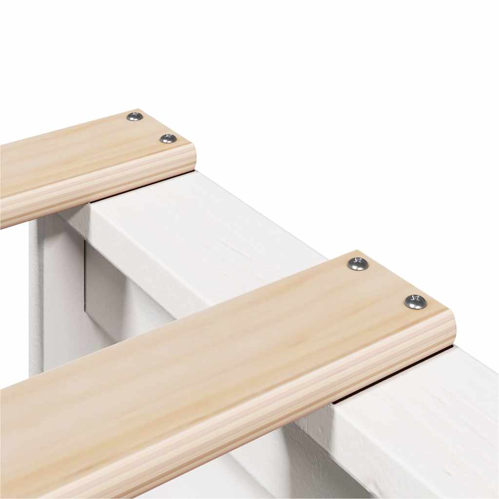 sengeramme uden madras 75x190 cm massivt fyrretræ hvid