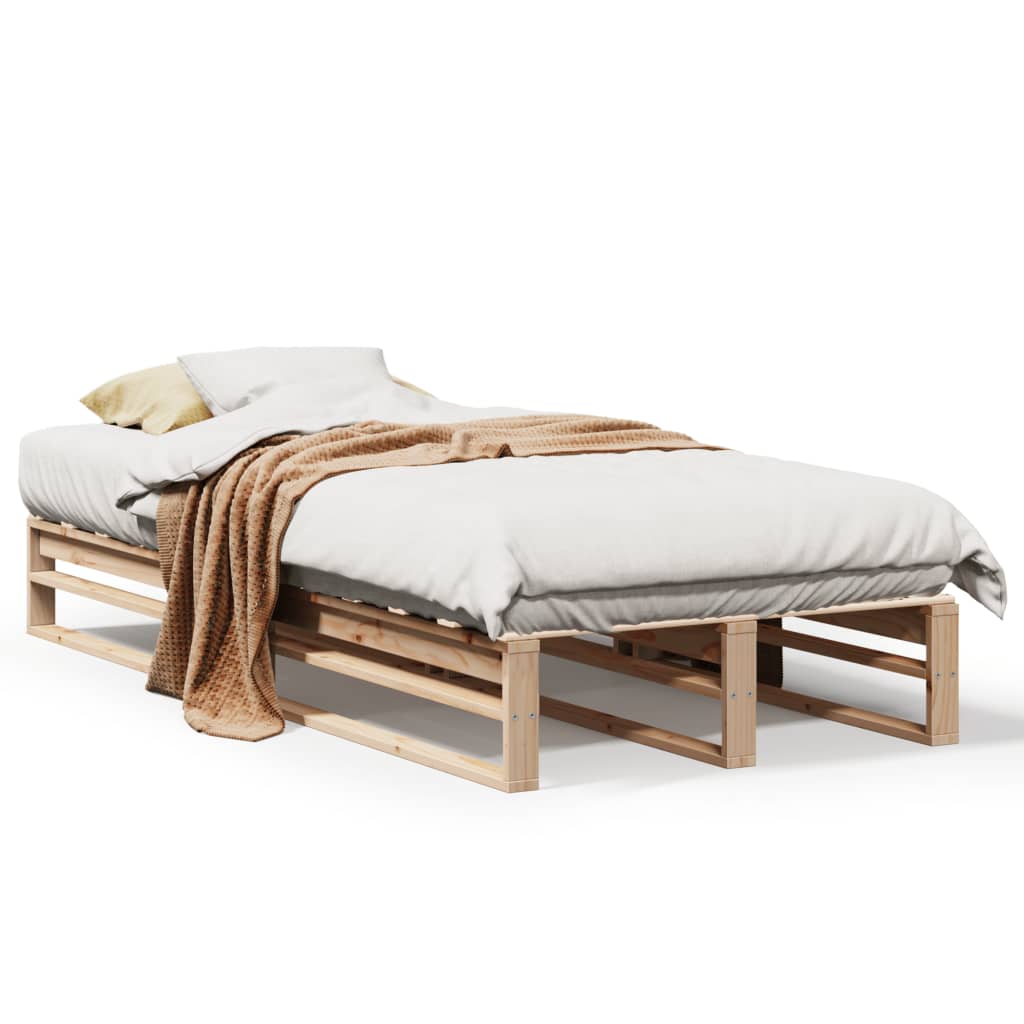 sengeramme uden madras 90x190 cm massivt fyrretræ