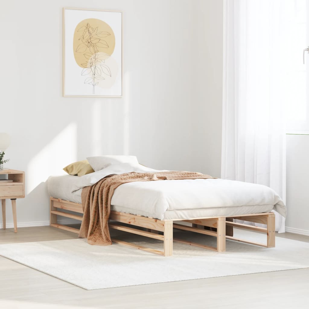 sengeramme uden madras 90x190 cm massivt fyrretræ