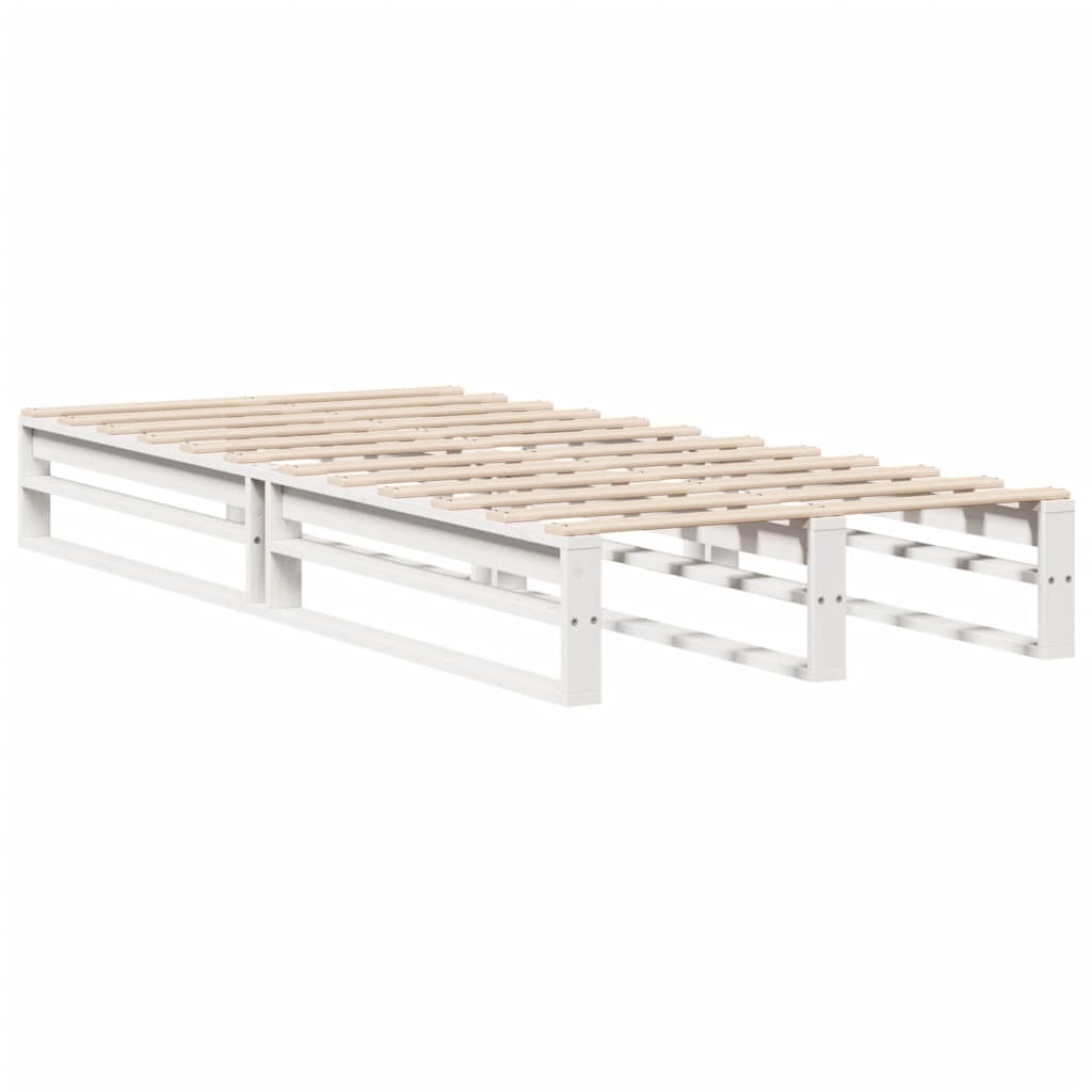sengeramme uden madras 90x190 cm massivt fyrretræ hvid