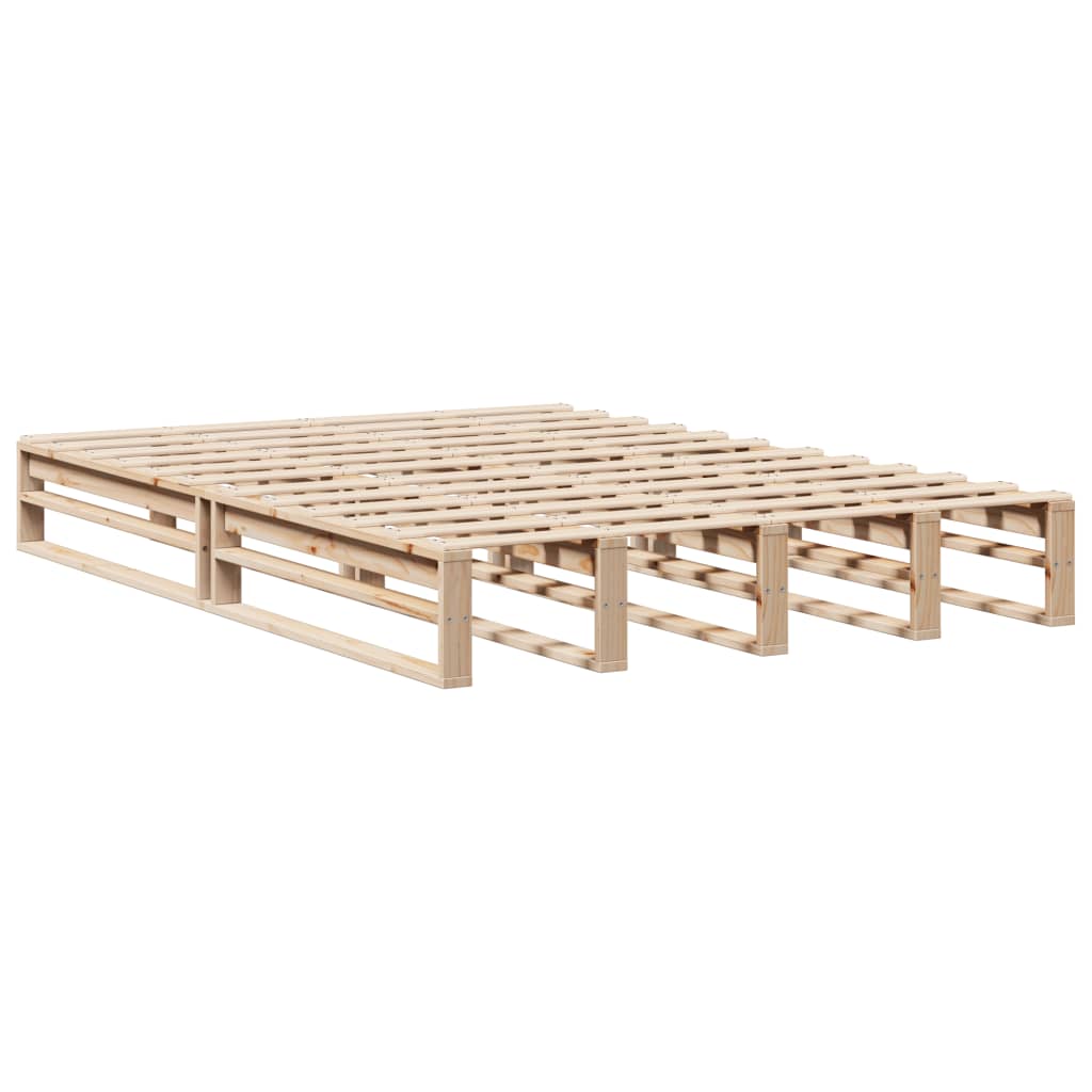 sengeramme uden madras 120x190 cm massivt fyrretræ