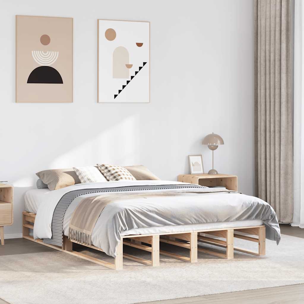 sengeramme uden madras 120x190 cm massivt fyrretræ