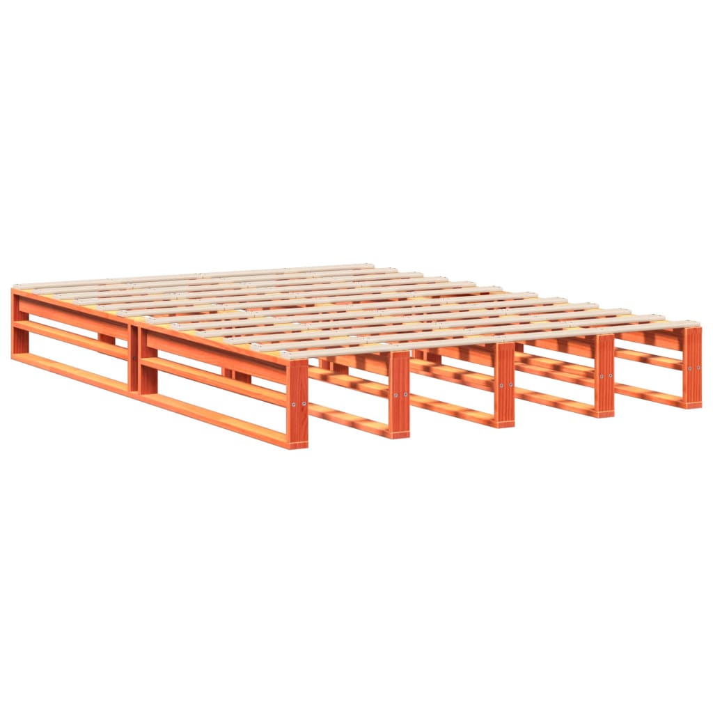 sengeramme uden madras 120x190 cm massivt fyrretræ gyldenbrun