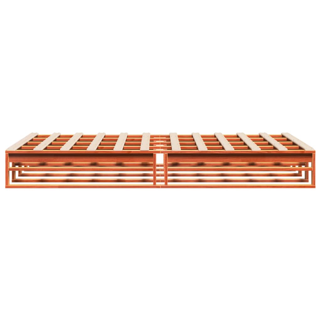 sengeramme uden madras 140x190 cm massivt fyrretræ gyldenbrun