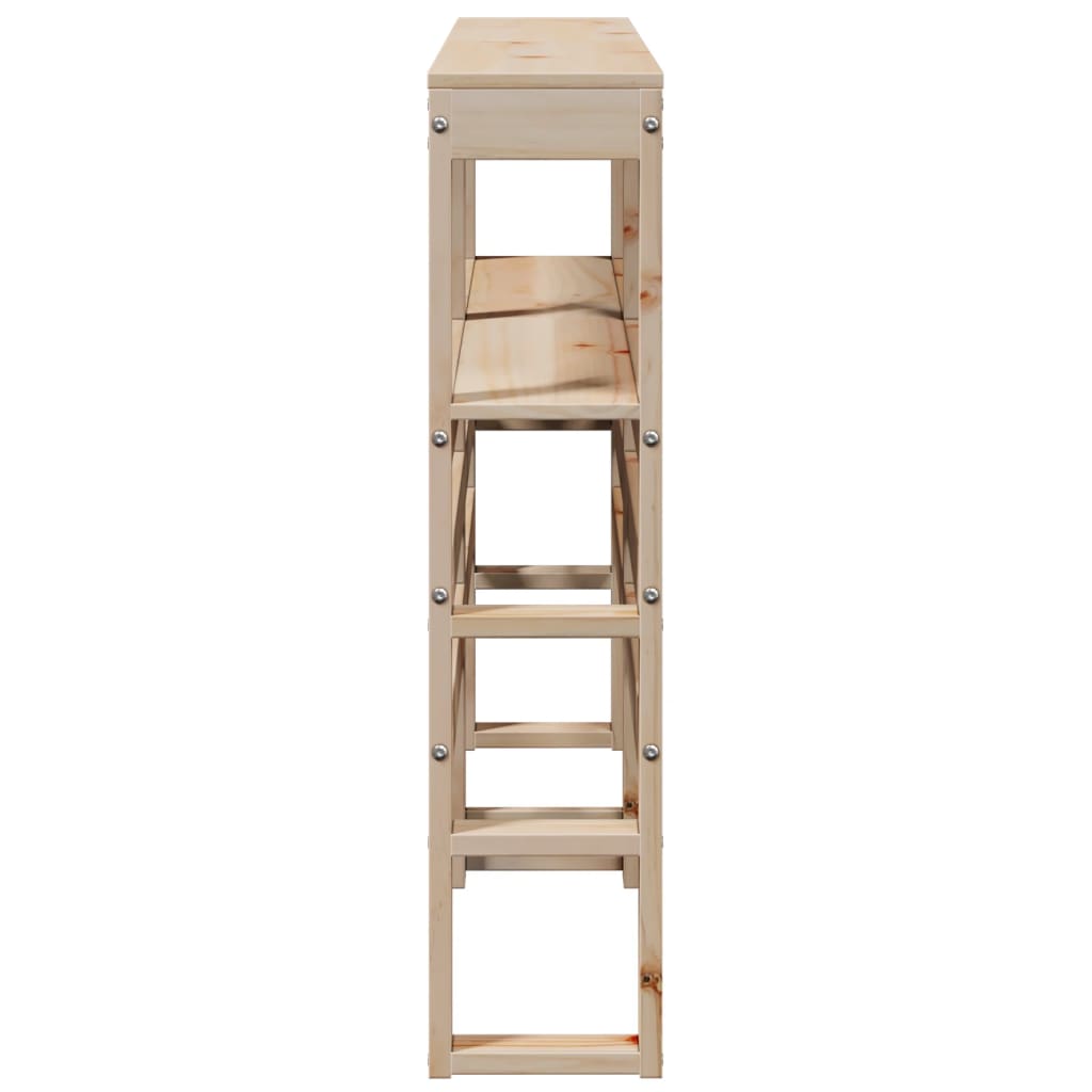 sengegavl med hylder 140 cm massivt fyrretræ