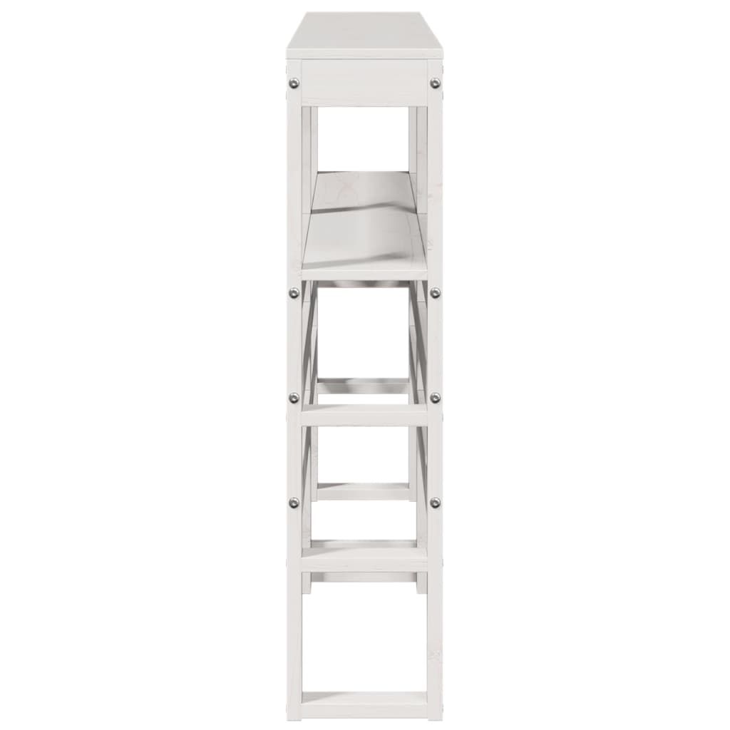sengegavl med hylder 120 cm massivt fyrretræ hvid