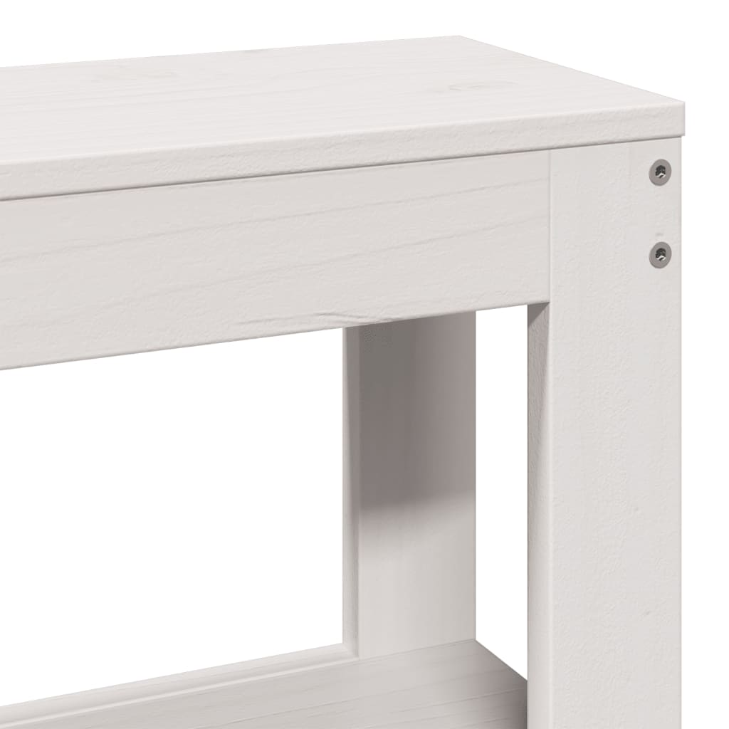 sengegavl med hylder 120 cm massivt fyrretræ hvid