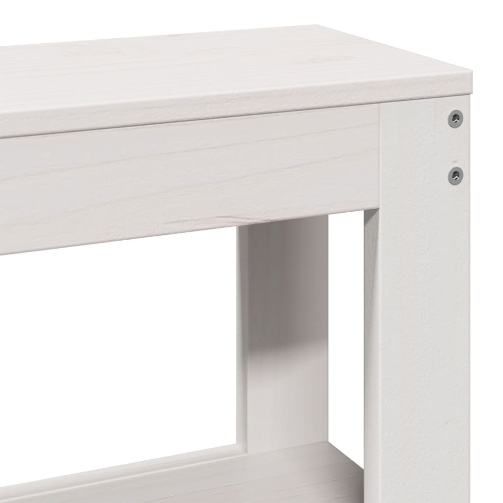sengegavl med hylder 75 cm massivt fyrretræ hvid