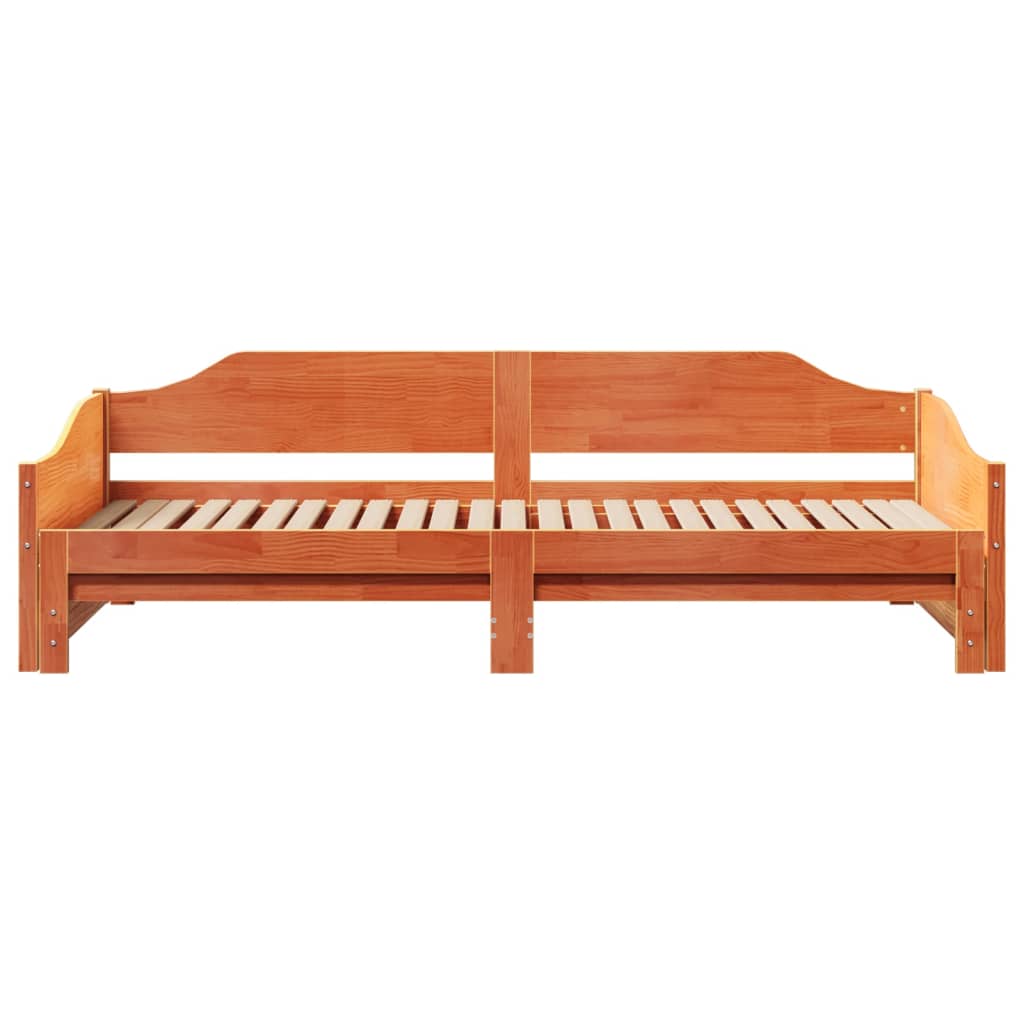 daybed med udtræk 80x200 cm massivt fyrretræ gyldenbrun